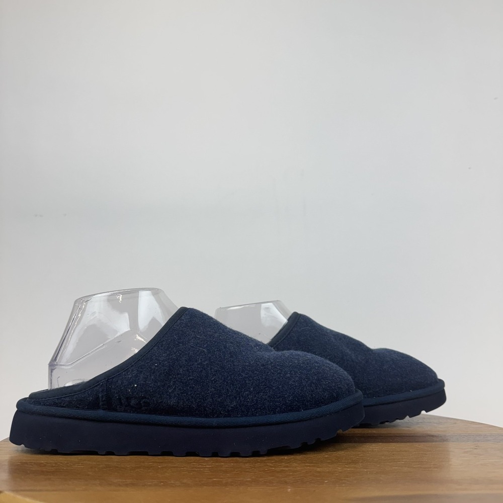 Mens‎ Ugg Classic Slip On Blue Wool Comfort Casual Lined Slippers Size 7 M GUC